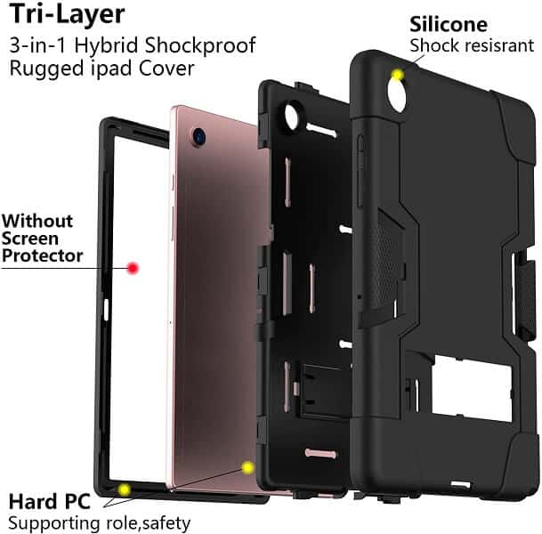For Samsung Galaxy Tab A9 /Tab A9+ Plus Hybrid Fancy Shockproof Heavy Duty Kickstand Case Cover For Samsung Galaxy Tab A9 /Tab A9+ Plus Hybrid Fancy Shockproof Heavy Duty Kickstand Case Cover